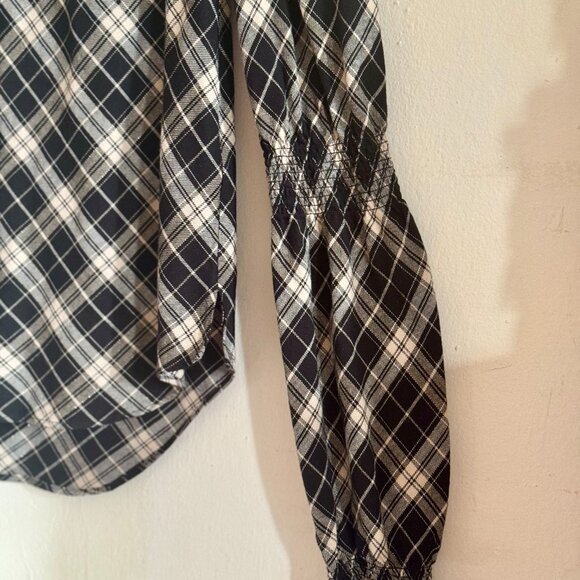 Veronica Beard Black and White Corbie Shirred Plaid Top size 6-8 - Picture 7 of 12